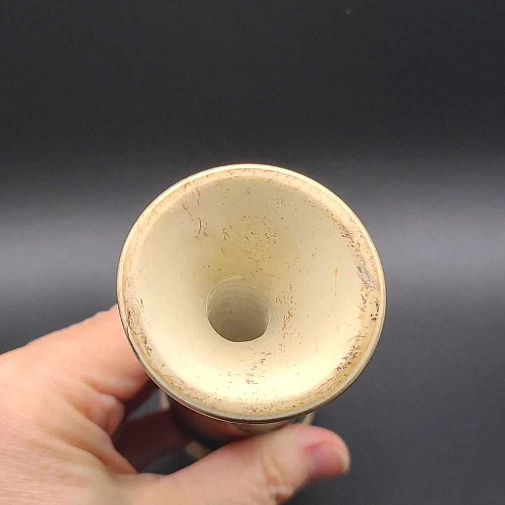 Hand Carved Soapstone Bud Vase Etched Painted Elephant Kenya Desert